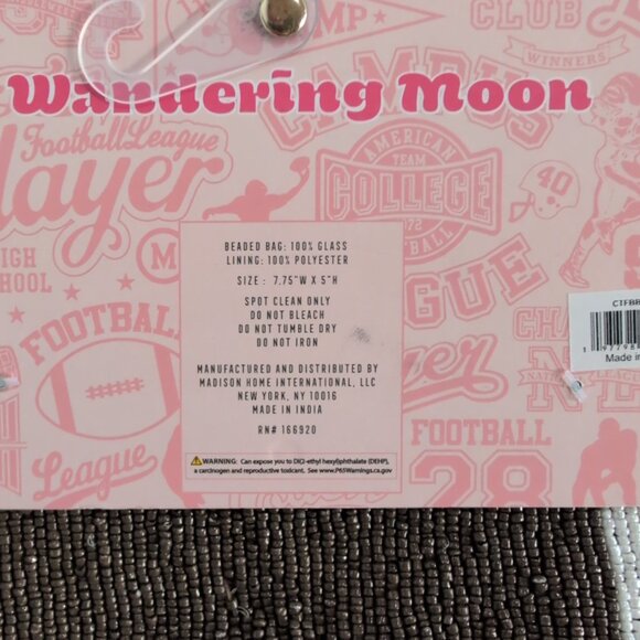 NEW Wandering Moon Beaded Travel Pouch Football India Handmade VIRAL TIK TOK - Picture 5 of 6